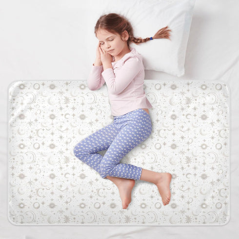 siphylline 52" 34" Cartoon Moon Star Silver Grey Extra Large Resuable Changing Pad Covers Highly Absorbent Pee Pads