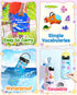 Benresive Puffy Reusable Sticker Books for Toddlers 2-4 Year, Fun Ocean Sticker Book with 32 Pcs Toddler Travel Toys