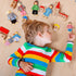 Wooden Doll House People, 8 Figures Dolls Family Set for Girls, Toddler Kids Dollhouse Accessories Toy