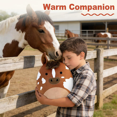 12" PEACH CAT Original Appaloosa Horse Stuffed Animal Cute Horse Plush Soft Plushies Toys Gifts for Kids Adults Brown