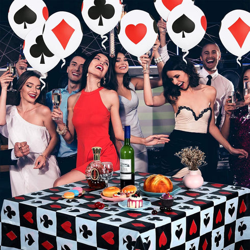 30 Pcs 12 Inches Casino Balloons, Poker Decoration Latex Balloons for Birthday Party Decorations