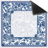 Blue Chinoiserie Mahjong Mat 31.5" x 31.5", Vintage Blue Floral Non-Slip Noise