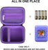 Hard Carrying Case for Bitzee Interactive Toy Digital Pet, Black+Purple Protective Storage Case with Zipper Pocket