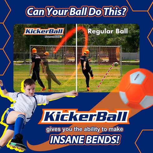 Kickerball Swerve and Curve Size 4 Soccer Training Ball for Indoor and Outdoor Play, Fun for Kids and Adults