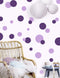 Polka Dot Wall Decals for Girls Room - Vinyl Circle Peel & Stick Stickers, Dark & Light Purple