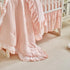 Set 3 Lace Ruffle Crib Bedding Pieces Baby Boho Lace Quilted Comforter with Fitted Sheet and Bed Skirt - Cute Ruffled