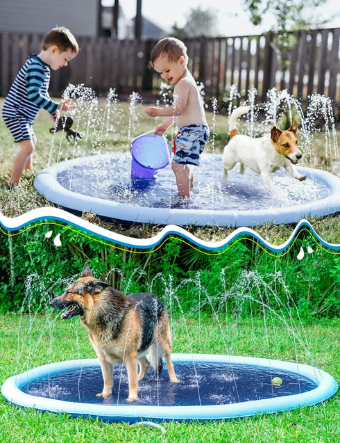 Kids Dog Splash Pad Sprinkler - Jasonwell Non Slip Splash Pool for Puppies, Summer Outdoor Water Toys for Dogs