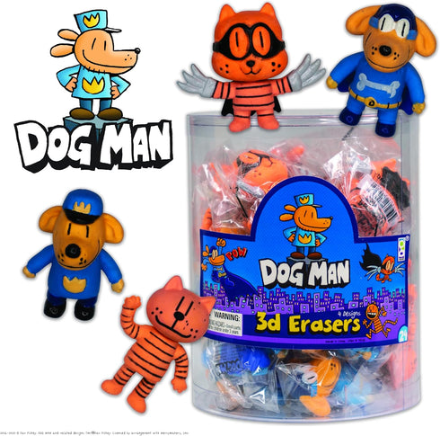 Raymond Geddes Dog Man 3D Puzzle Eraser, Tub of 24