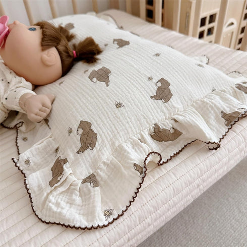 1pc Decor,14x20'' AOJIM Cute Cartoon Pattern Muslin Toddler Kids Pillow Case Super Soft Cotton Baby Crib Pillowcase