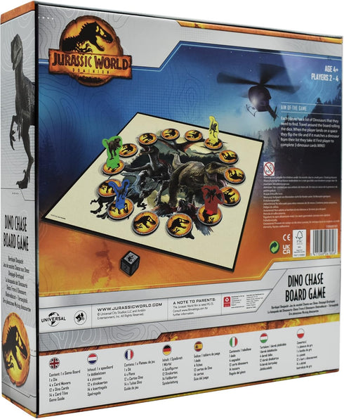 Cartamundi Jurassic World Dino Chase Board Game, Exciting Family Friendly Dinosaur Game for 2-4 Players, Great Gift for