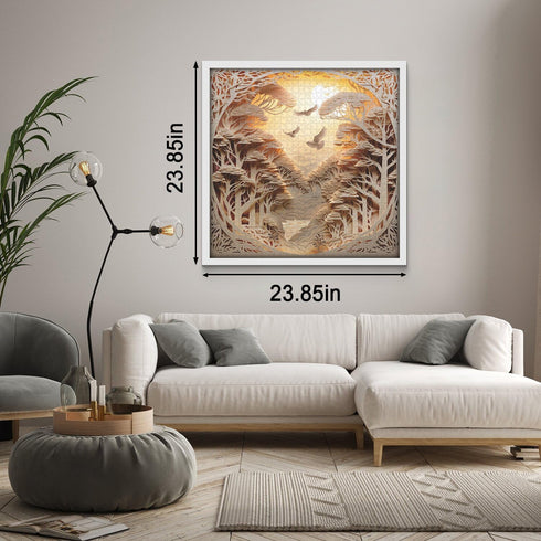 Forest Sunset Puzzles for Adults 1000 Pieces - Difficult Challenge Tree of Life Jigsaw Puzzles