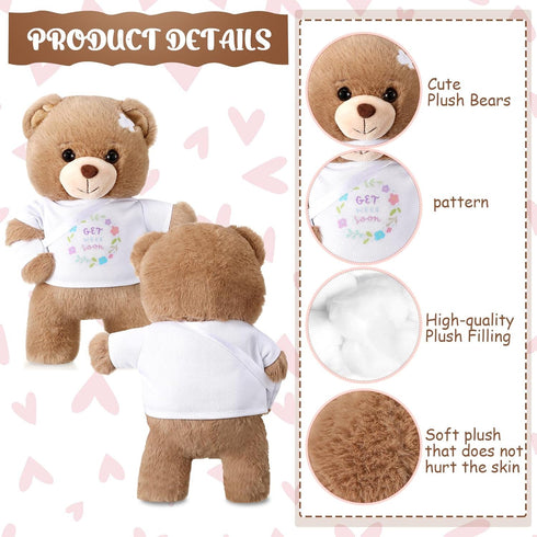 Deekin Get Well Soon Bear, 10 Inches, Soft Bandage Plush Animal Gifts for Kids Adult with Broken Arm