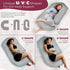 57inch PILLANI Pregnancy Pillows for Sleeping - V C U Shaped Full Body Pillow with Removable Washable Cover, Cooling