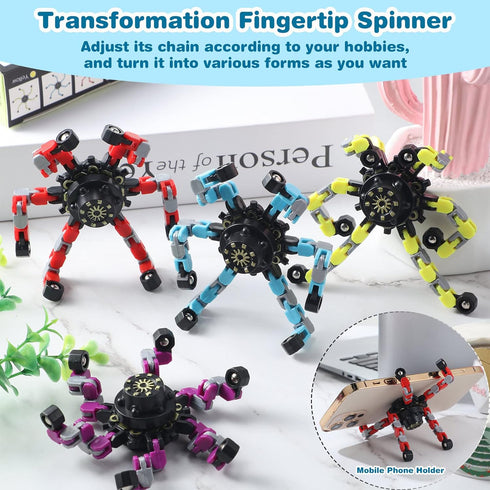 12 Pack 8-13 Transformable Fidget Spinner Toys for Kids and Adults, Funny Stress Relief Sensory Fidget Toys for Girls