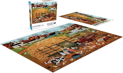 Buffalo Games Charles Wysocki Honeynut Valley Farm 1000 Piece Jigsaw Puzzle for Adults - Finished Size 26.75 x 19.75