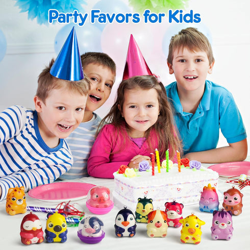 24 Pack Mocoosy Animal Squishy Toys for Kids Party Favors, Easter Basket Stuffers Bulk, Birthday Goodie Bag Stuffers