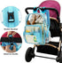 Yusudan Backpack Clear Diaper Bag for Baby Girls Boys, Mom Nappy Changing Bags for Women (Light Blue)