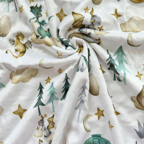 Buerhanerry 30"x40" Dragon Baby Blankets, Dragon Fairy Tale Themed Toddler Soft Minky Blanket with Double Layer Dotted