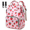 Yusudan Strawberry Diaper Bag Backpack for Baby Girls, Mom Waterproof Large Nappy Bags