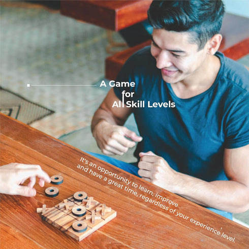 BSIRI Wooden Tic Tac Toe Game - Brain Teaser Puzzles for Adults, Classic Board Games