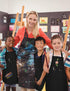 30 Pcs Kids Apron Bulk Adjustable Children Bib Aprons with Pockets for Girls Painting Kitchen Cooking Baking (Black, L)