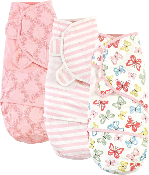 Touched by Nature Unisex Baby Organic Cotton Swaddle Wraps, Butterflies, 0-3 Months