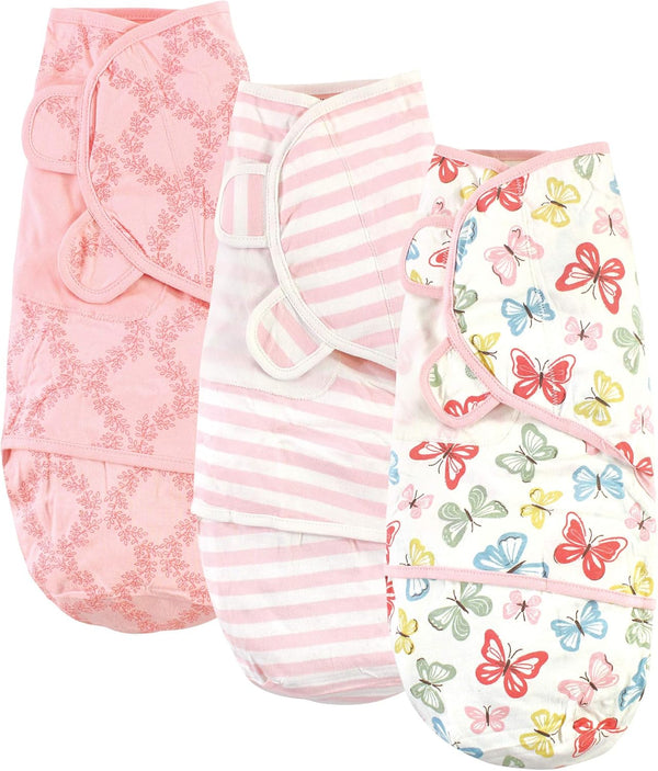 Touched by Nature Unisex Baby Organic Cotton Swaddle Wraps, Butterflies, 0-3 Months