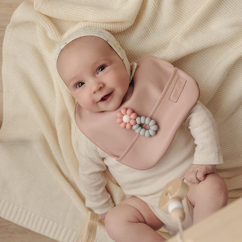 Set of Vegan Leather Buttery Soft Silicone Free Baby Bibs with Pocket for Feeding Drooling and Eating - Easy Clean