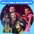 12 Pcs Inflatable Instruments, Rock Star Toy Set with Inflatable Guitar, Saxophone, Microphones for 80s 90s Party
