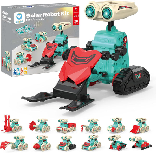 Sillbird Solar Robot Building Kit STEM Gift for Boys Aged 8-14, 21