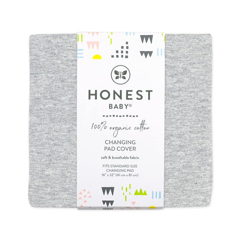 HonestBaby Organic Cotton Changing Pad Cover - Light Gray Heather