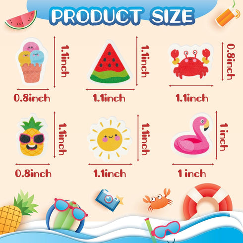Yopyame Summer Mini Erasers Bulk - 60PCS Assorted Tiny Ice Cream Watermelon Flamingo Erasers for Kids Party Favors
