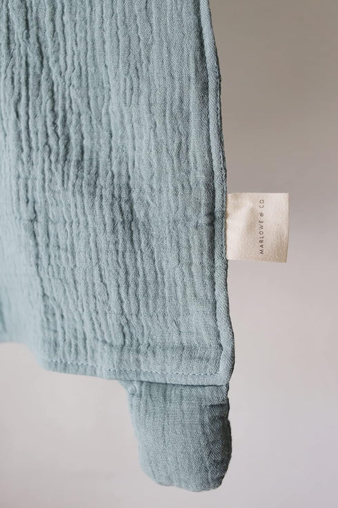 12 15 Marlowe & Co Organic Cotton Muslin Bunny Lovey Security Blanket, in x in (Sage)