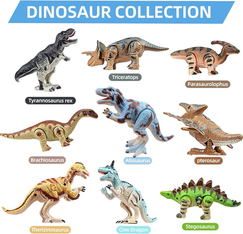 SAURAWAN 1-3 3-5 5-7, Allosaurus Wind Up Dinosaur Toys for Kids Realistic Dino Easter Wind Up Toy, Novelty Jumping