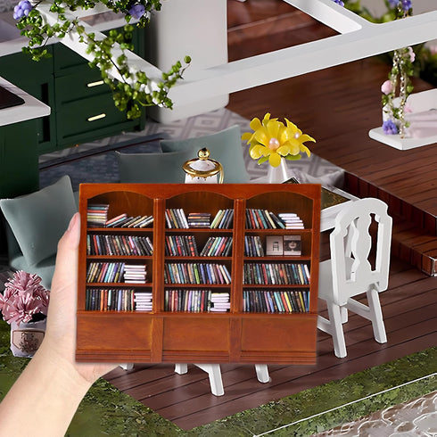 240pcs DIYDEC Mini Bookshelf with Mini Books Sofa Desk Plant Miniature Anxiety Bookshelf Ornament Tiny Small Library