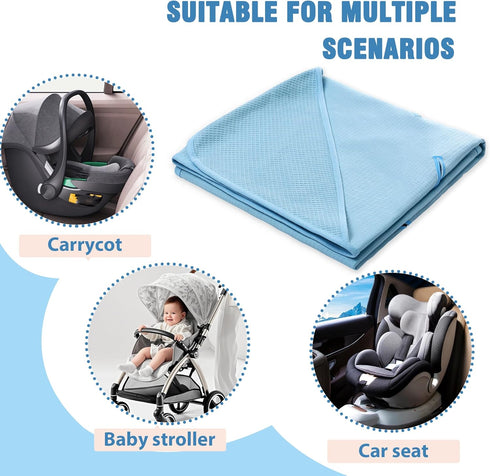 Miracle Baby 35.4"x35.4" Car Seat Swaddle Blanket, Waffle Carseat Blanket for Babies, Stroller Wrap Blanket for Infants