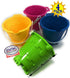 7" Set 4 Pack Matty's Toy Stop Beach Gear Plastic Castle Mold Sand Buckets (Pails) with Easy Pour Spout and Handle