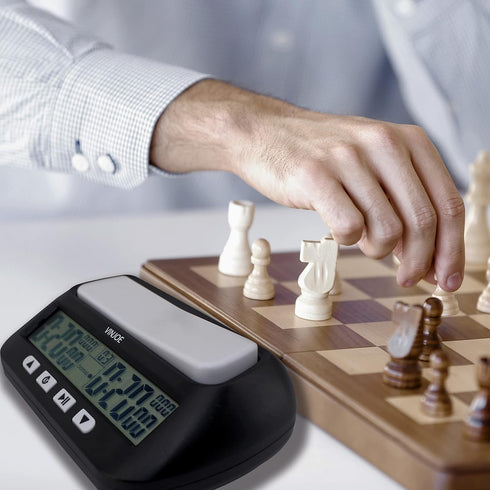 Digital Chess Clock - Professional Timer for Board Games with Basic, Bonus, Delay, and Positive Time Features