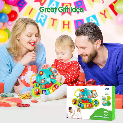 Baby Piano Toy for 6 to 12 Months, Light Up Music Baby Toys for Early Learning Educational Piano Keyboard