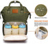 LIMHOO Backpack Diaper Bag for Men Dad, Waterproof Large Canvas Camo Nappy Bags, Baby Care Bag (Army Green)
