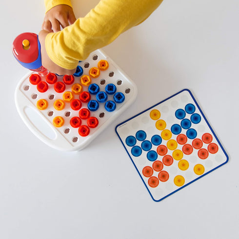 Set 3+ Educational Insights Design & Drill Patterns & Shapes - Creative Construction Toys, Kids Tool with Real Electric