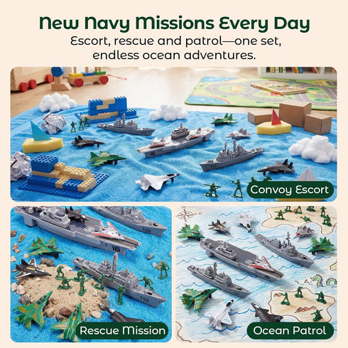3 27PCS Set, Set otters Aircraft Carrier Toy Army Men Military Battle Group Plastic Military Toy Aircraft Carrier