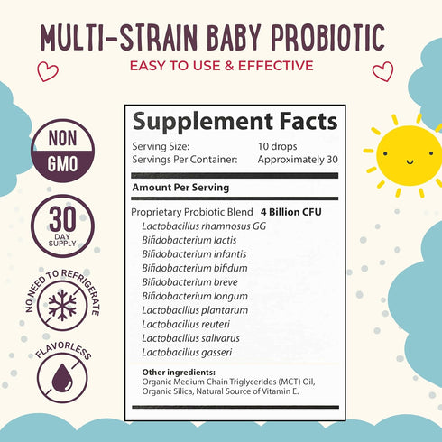 Immune 10 4 Mama Natural Baby Probiotic Drops | Pediatrician-Approved Infant Probiotic Colic Drops Infant Gas