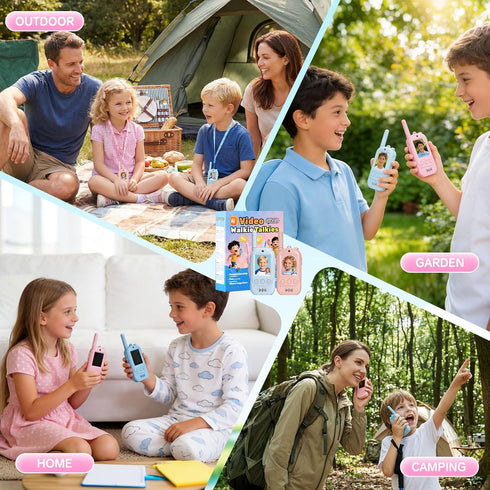 AnKangEra 2-Way 2 Pack 3-12 Video Walkie Talkies for Kids with Screen, Real-Time Video Call Toy, Long Range Kids Walkie