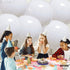 KatchOn Round White Foil Balloons, 22 Inch, Pack of 6 for Party Decorations, Metallic Birthday Balloons