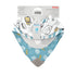 Nuby 100% Natural Cotton Muslin Bib, 2-Pack, Bib with Teething Corner, 3+ Months, Zoo