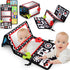 Tummy Time Floor Mirror with Teethers, Double-Sided High Contrast Baby Toys for Crawling Developmental Newborns