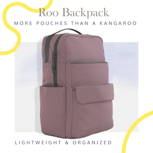 1 LB Backpack 11 RED ROVR Roo Lightweight Diaper Bag | organizational pockets| Durable & Water-Resistant (Mauve)
