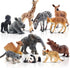 Toymany 12PCS Baby Figurines Forest Animals, Realistic Woodland Figures Toys Includes Elephant, Giraffe, Mountain Lion,