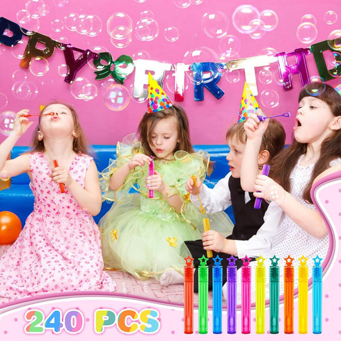 240 Pieces Mini Bubble Wands, Assortment Party Favors for Kids, Goodie Bags, Themed Birthday, Halloween, Wedding Gifts